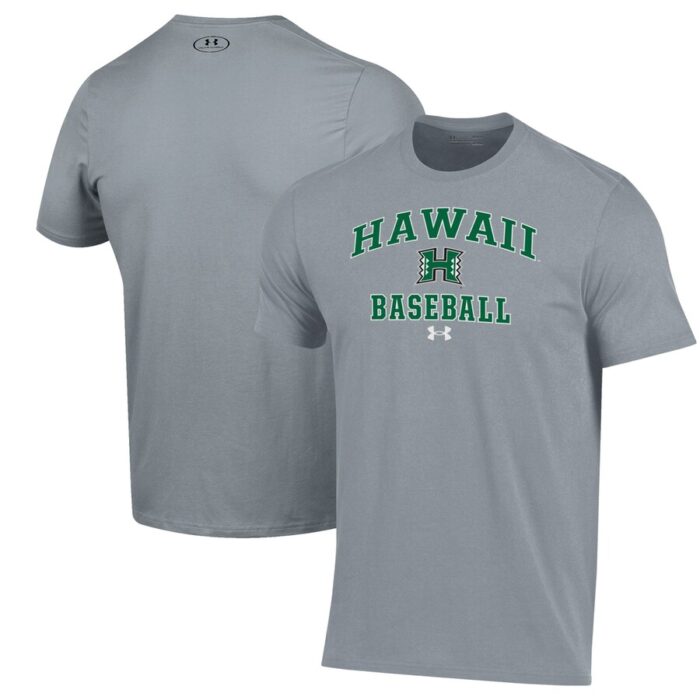 Hawaii Rainbow Warriors Under Armour Baseball Performance T-Shirt - Gray