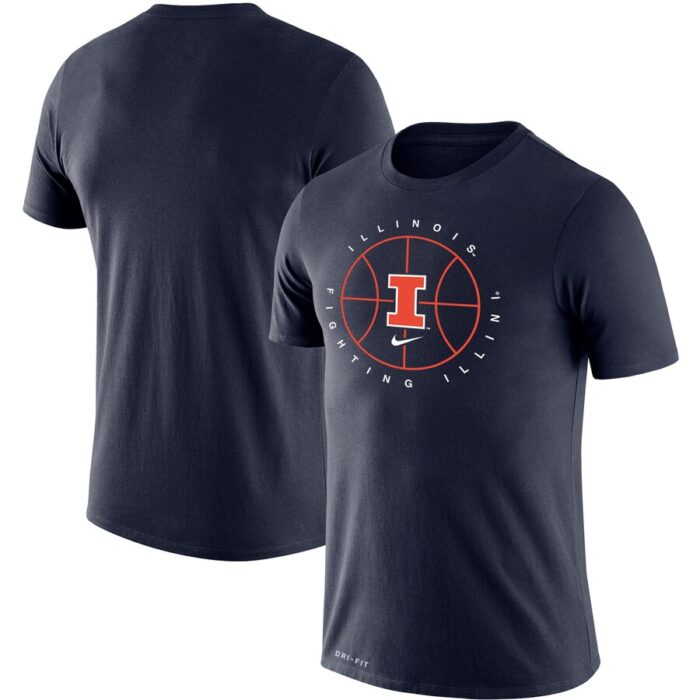 Illinois Fighting Illini Basketball Icon Legend Performance T-Shirt - Navy