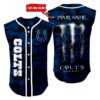 Indianapolis Colts Camo Sleeveless Baseball Jersey Tank Top Custom Name BBTJ1078