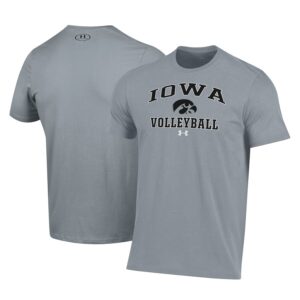 Iowa Hawkeyes Under Armour Volleyball Arch Over Performance T-Shirt - Gray