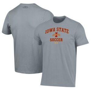 Iowa State Cyclones Under Armour Soccer Arch Over Performance T-Shirt - Gray