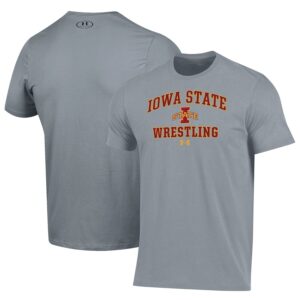 Iowa State Cyclones Under Armour Wrestling Arch Over Performance T-Shirt - Gray