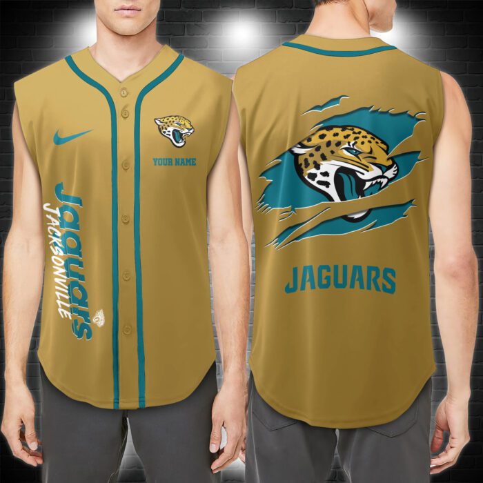 Jacksonville Jaguars NFL Personalized Baseball Tank Tops Sleeveless Jersey
