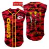 Kansas City Chiefs Camo Sleeveless Baseball Jersey Tank Top Custom Name BBTJ1080