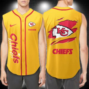 Kansas City Chiefs NFL Personalized Baseball Tank Tops Sleeveless Jersey