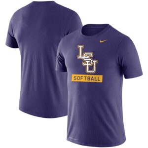 LSU Tigers Softball Drop Legend Slim Fit Performance T-Shirt - Purple