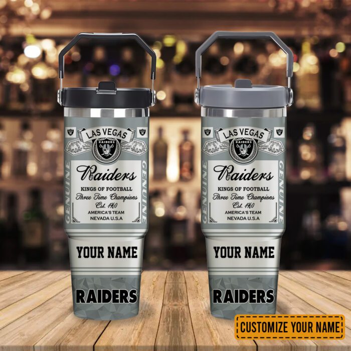 Las Vegas Raiders NFL Kings of Football Personalized Stanley IceFlow Flip Straw Tumbler 30Oz