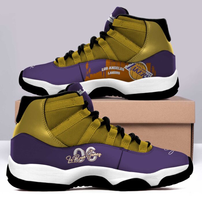 LeBron James King Of Los Angeles Lakers Shoes JD11 Nike Sneakers High Top Shoes