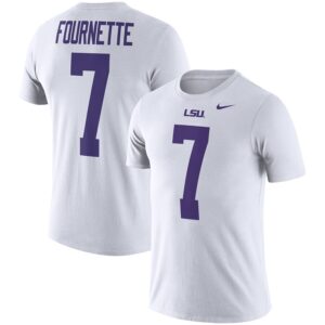 Leonard Fournette LSU Tigers Football Name & Number Performance T-Shirt - White