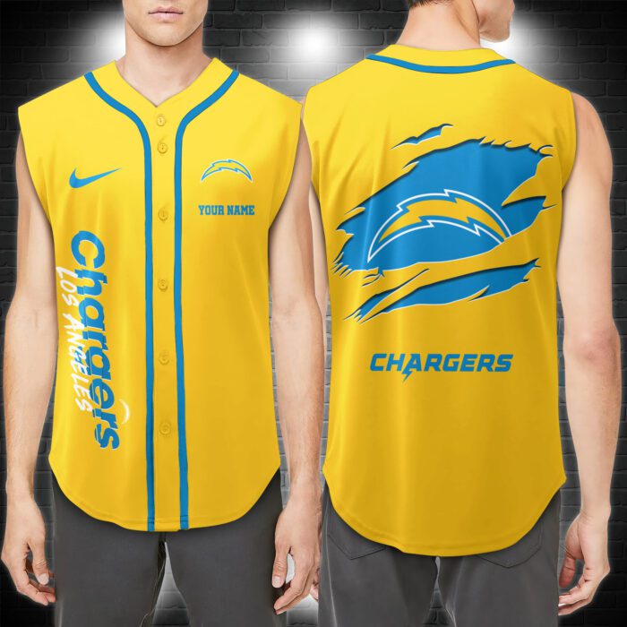 Los Angeles Chargers NFL Personalized Baseball Tank Tops Sleeveless Jersey