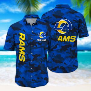 Los Angeles Rams NFL Hawaiian Shirt Summer Shirt Custom Name Perfect Gift HSW1164