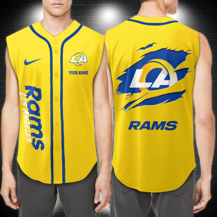 Los Angeles Rams NFL Personalized Baseball Tank Tops Sleeveless Jersey