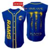 Los Angeles Rams Sleeveless Baseball Jersey Tank Top Custom Name BBTJ1049