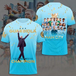 Manchester City Champions 4 In Row Premier League 2024 Unisex T-Shirt TSM1016