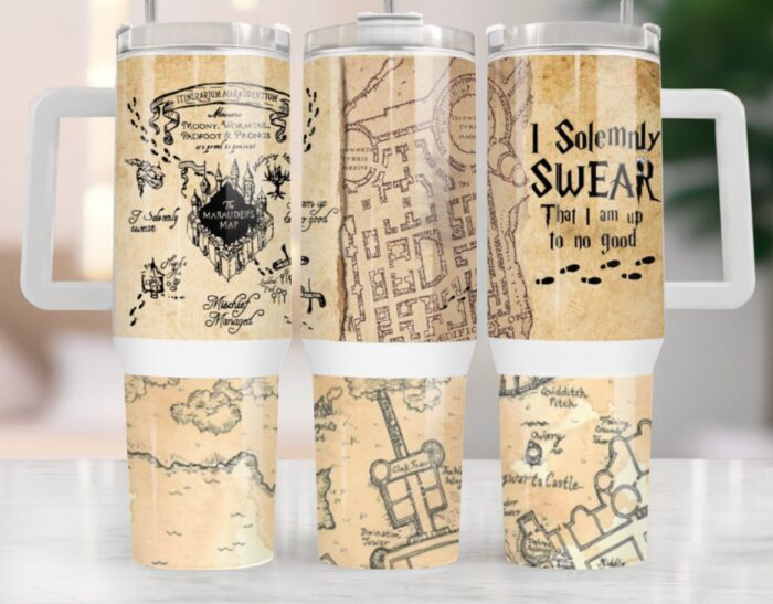 Marauder's Map Harry Potter Movies Custom Stanley Quencher 40oz Stainless Steel Tumbler MST6488