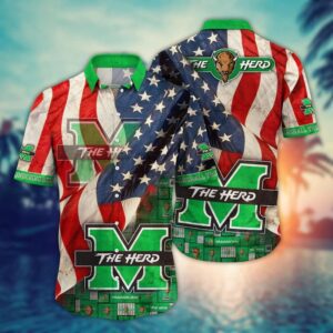 Marshall Thundering Herd NCAA Independence Day Hawaii Shirt Summer Shirt HSW1030