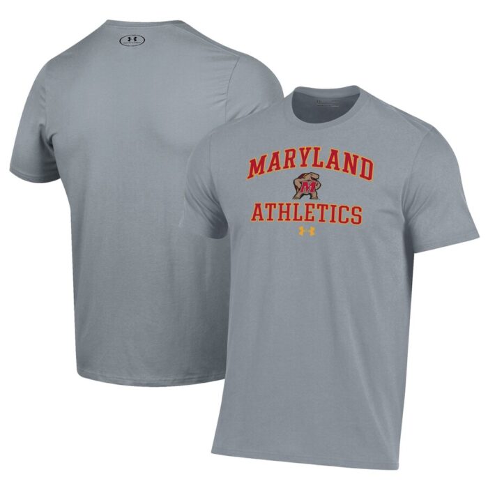 Maryland Terrapins Under Armour Athletics Performance T-Shirt - Gray