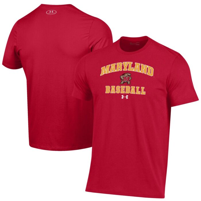 Maryland Terrapins Under Armour Baseball Performance T-Shirt - Red