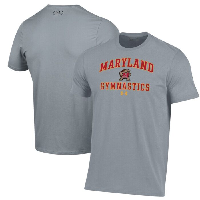 Maryland Terrapins Under Armour Gymnastics Performance T-Shirt - Gray