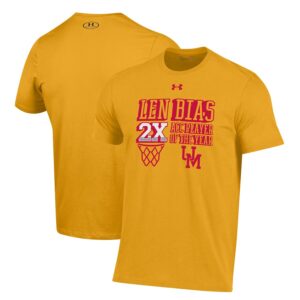Maryland Terrapins Under Armour Len Bias Performance T-Shirt - Gold