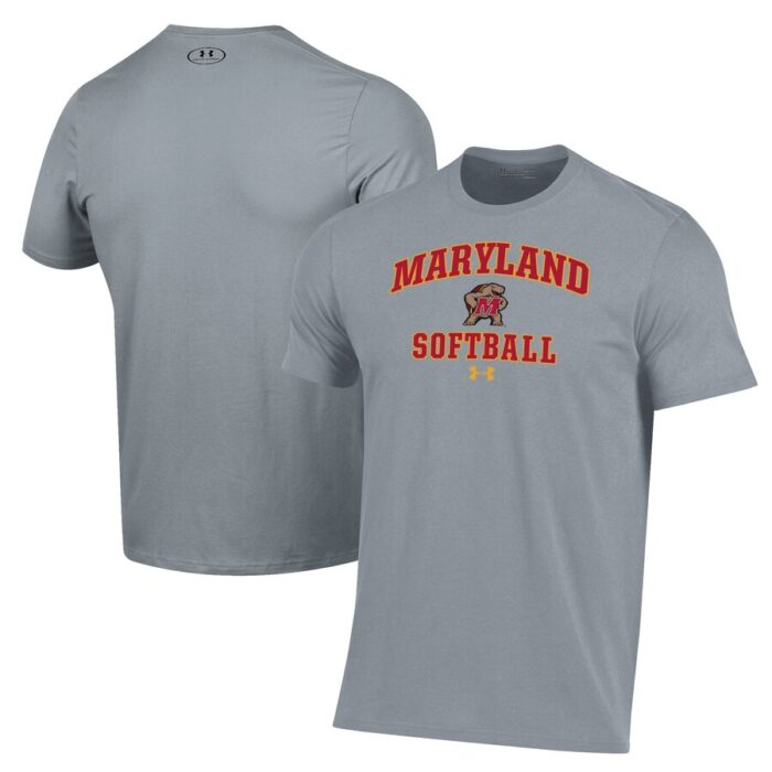 Maryland Terrapins Under Armour Softball Performance T-Shirt - Gray