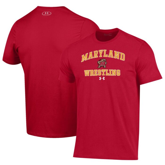 Maryland Terrapins Under Armour Wrestling Arch Over Performance T-Shirt - Red