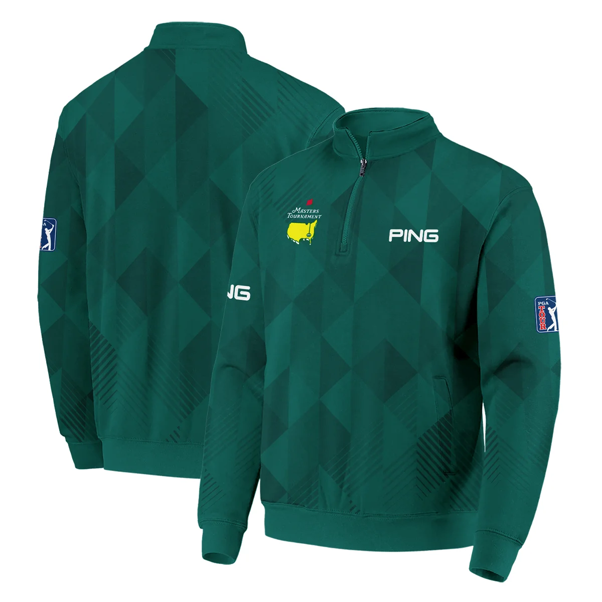 Masters Tournament Golf Sport Ping Quarter-Zip Jacket Sports Triangle Abstract Green Quarter-Zip Jacket