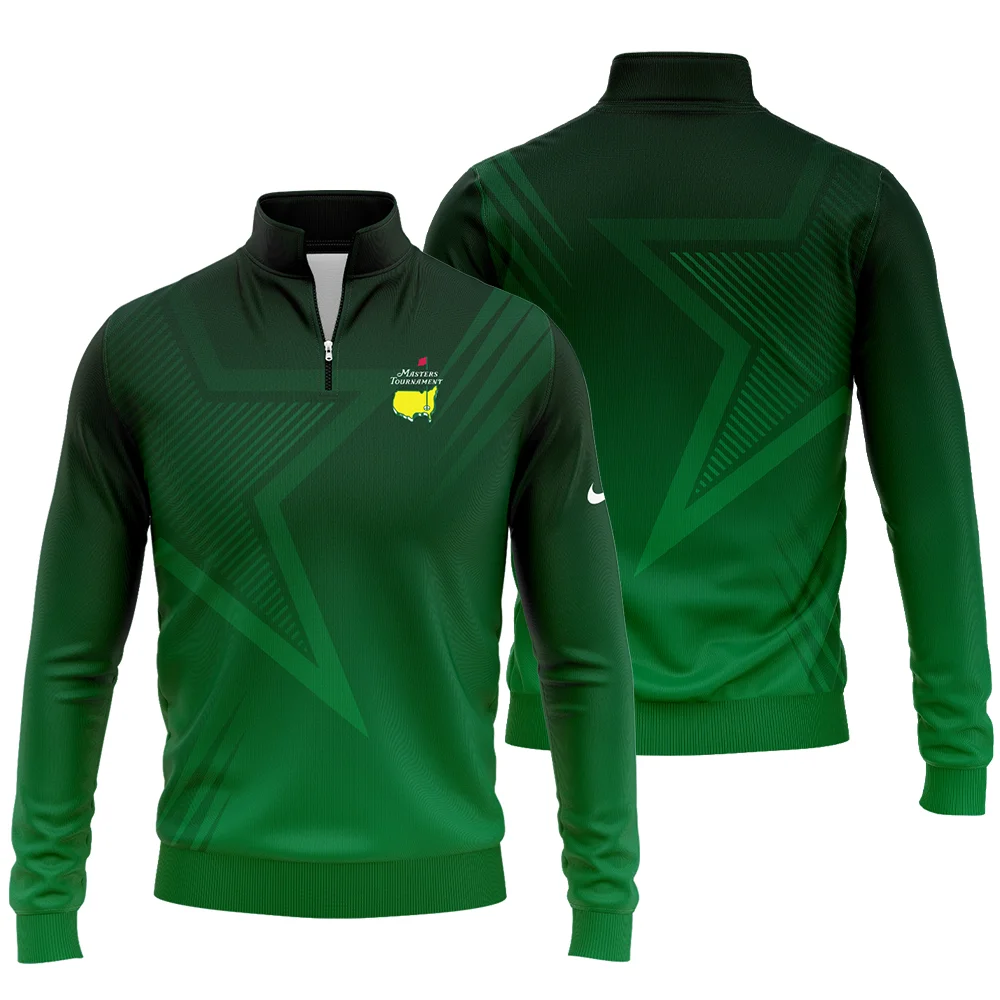 Masters Tournament Nike Star Dark Green Pattern Quarter-Zip Jacket