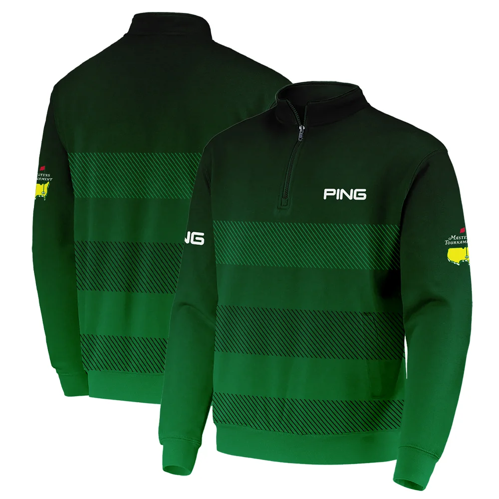 Masters Tournament Ping Sports Quarter-Zip Jacket Green Gradient Stripes Pattern Quarter-Zip Jacket