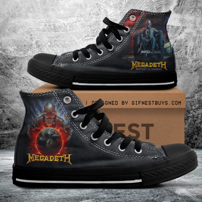 Megadeth Band High Top Canvas Shoes  GHT1019