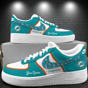 Miami Dolphins Personalized Air Force 1 Shoes AF1 Limited Sneakers Custom Name WAF10325