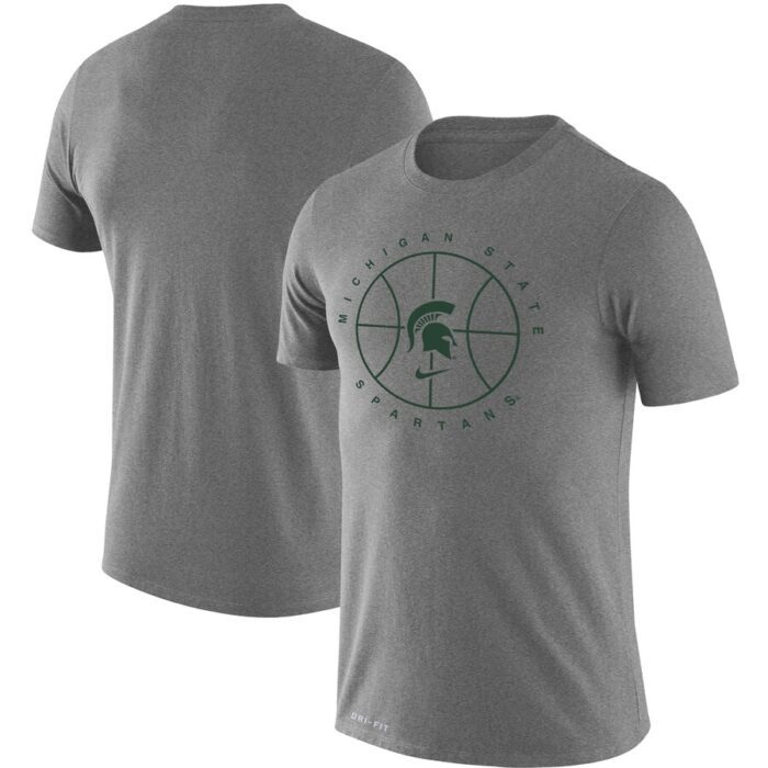 Michigan State Spartans Basketball Icon Legend Performance T-Shirt - Heathered Gray