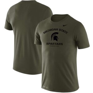 Michigan State Spartans Stencil Arch Performance T-Shirt - Olive