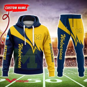 Michigan Wolverines Ncaa Combo Hoodie And Joggers Gift For Fans CHJ086