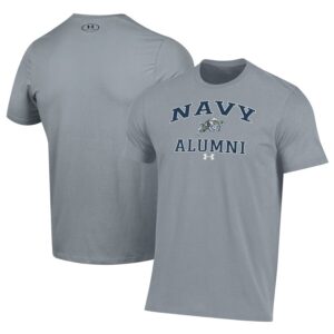 Navy Midshipmen Under Armour Alumni Performance T-Shirt - Gray