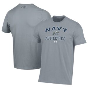 Navy Midshipmen Under Armour Athletics Performance T-Shirt - Gray
