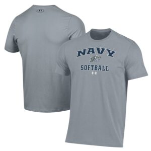 Navy Midshipmen Under Armour Softball Performance T-Shirt - Gray
