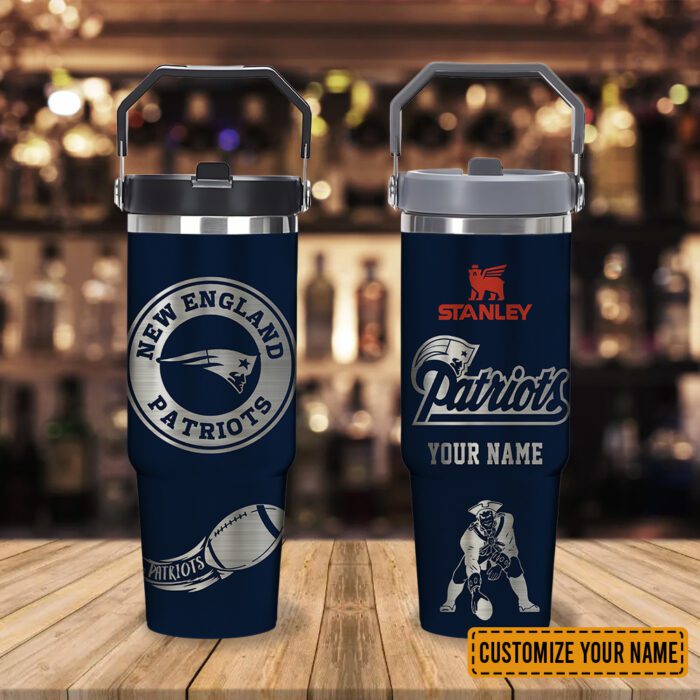 New England Patriots NFL Football Personalized Stanley IceFlow Flip Straw Tumbler 30Oz