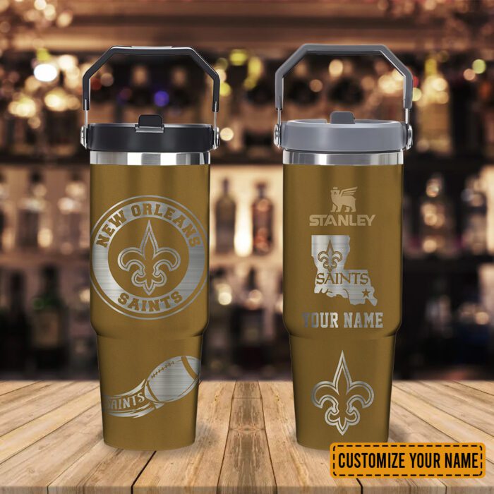 New Orleans Saints NFL Football Personalized Stanley IceFlow Flip Straw Tumbler 30Oz