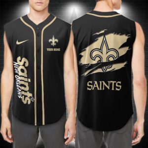 New Orleans Saints NFL Personalized Baseball Tank Tops Sleeveless Jersey