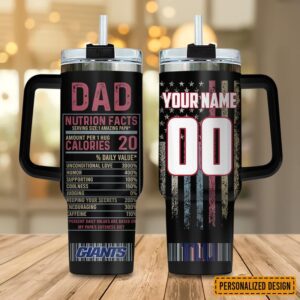 New York Giants NFL Best Dad Ever Personalized Stanley Tumbler 40Oz