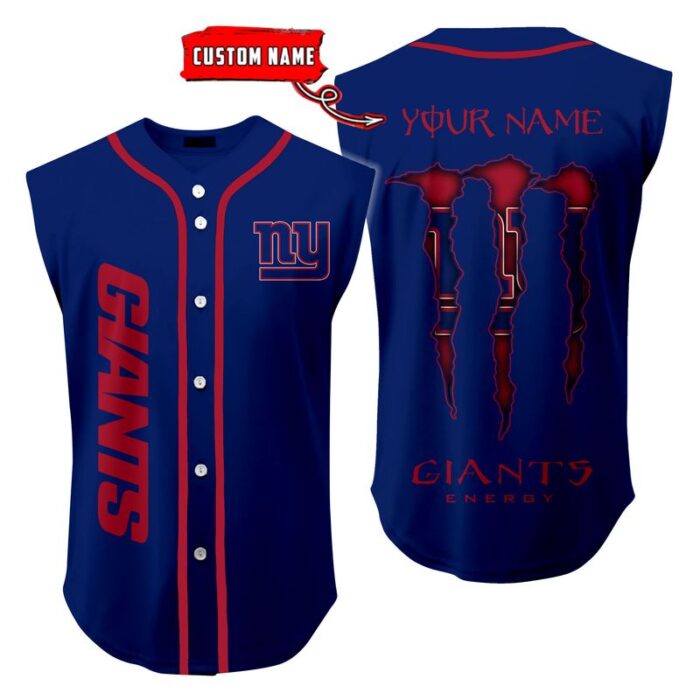 New York Giants Sleeveless Baseball Jersey Tank Top Custom Name BBTJ1059