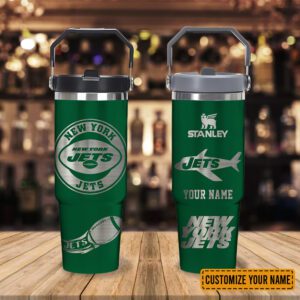 New York Jets NFL Football Personalized Stanley IceFlow Flip Straw Tumbler 30Oz