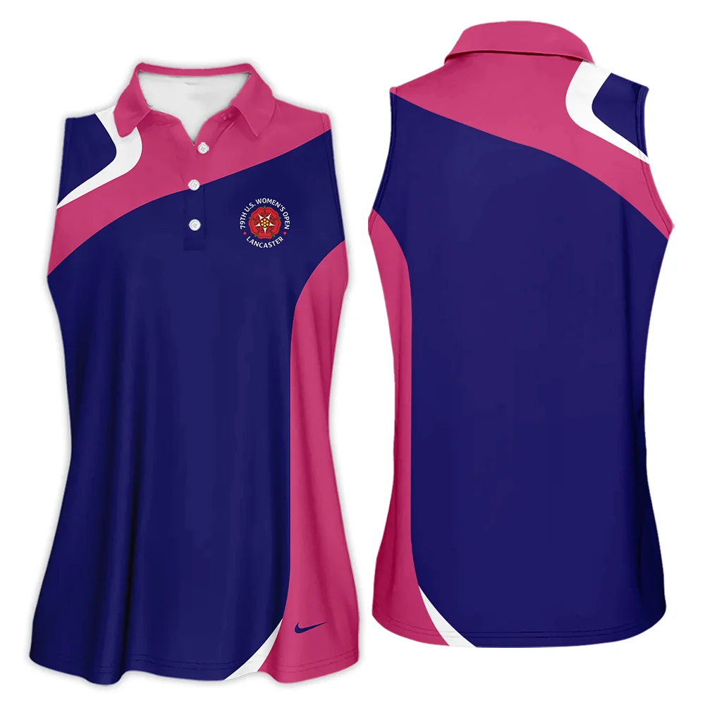Nike Blue Pink White 79th U.S. Women's Open Lancaster Sleeveless Polo Shirt