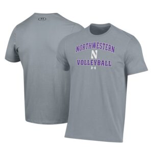 Northwestern Wildcats Under Armour Volleyball Arch Over Performance T-Shirt - Gray