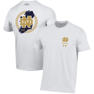 Notre Dame Fighting Irish Under Armour 2023 Aer Lingus College Football Classic Map Performance Cotton T-Shirt - White