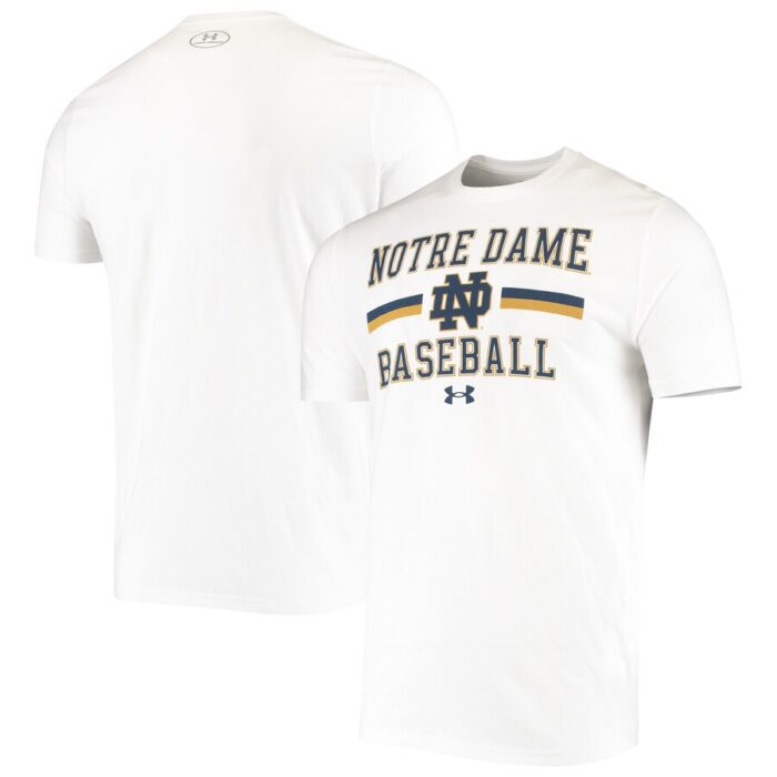 Notre Dame Fighting Irish Under Armour Baseball Stack Performance T-Shirt - White