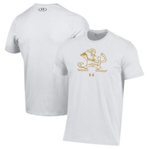 Notre Dame Fighting Irish Under Armour Leprechaun Gold Rush Performance T-Shirt - White