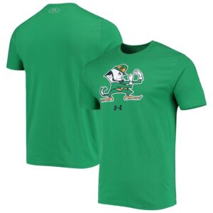 Notre Dame Fighting Irish Under Armour Mascot Logo Performance Cotton T-Shirt - Kelly Green
