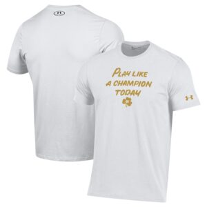 Notre Dame Fighting Irish Under Armour PLACT Gold Rush Performance T-Shirt - White